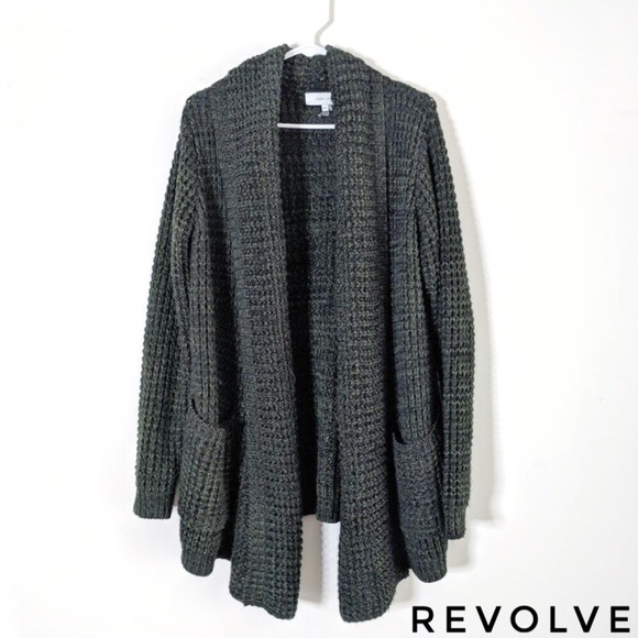 REVOLVE Manon Chunky Black Knit Open Cardigan - Picture 2 of 8